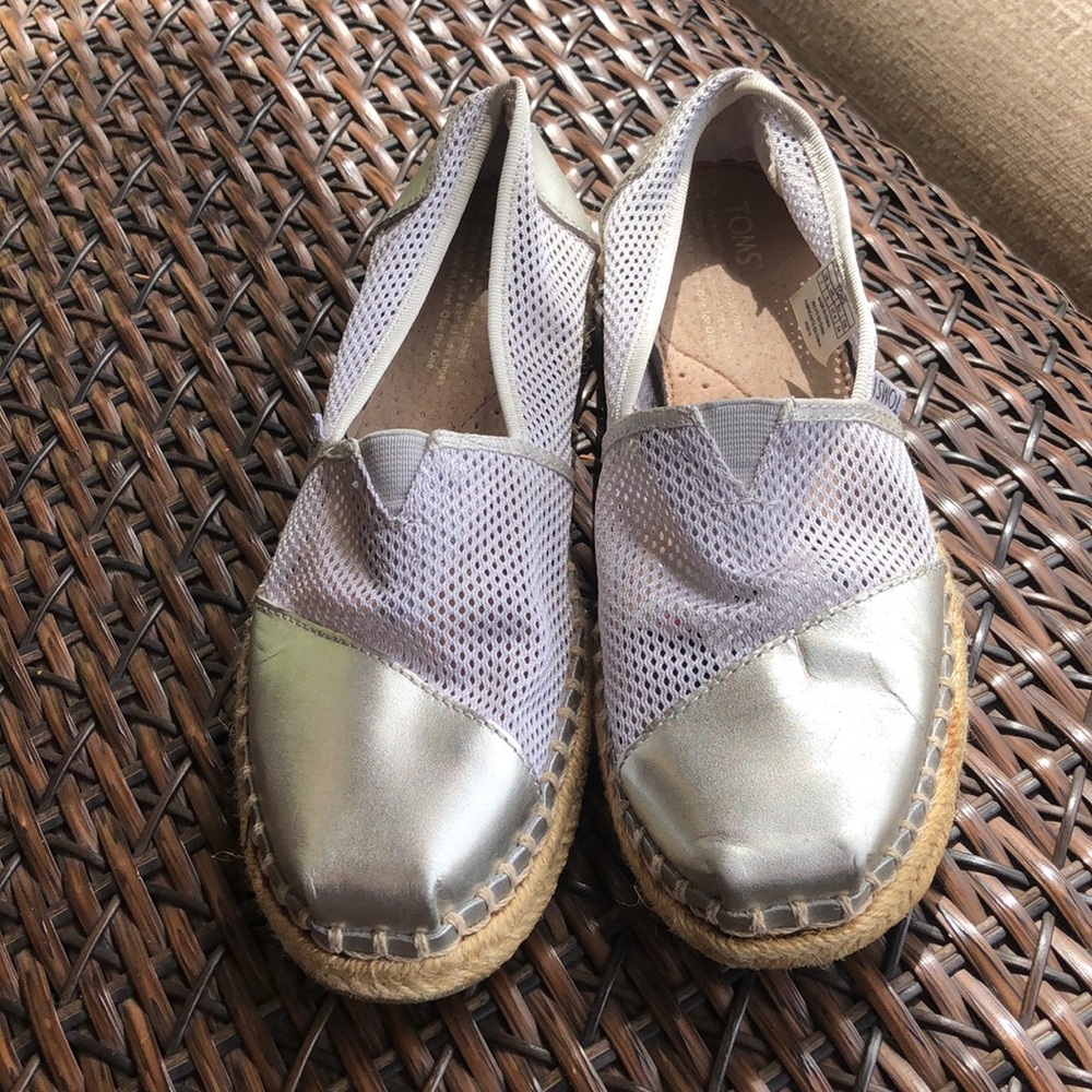 Toms Classics Silver Mesh Women's Shoes